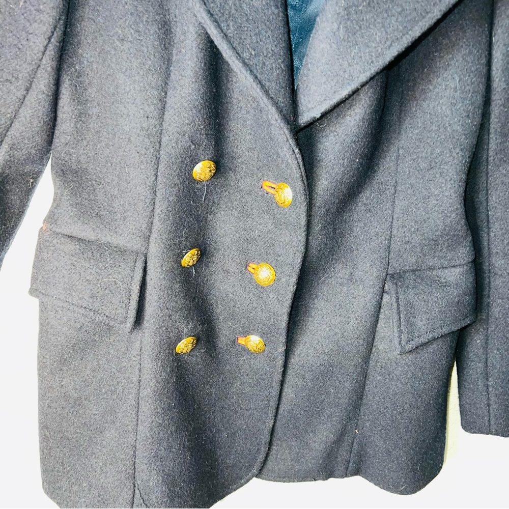 Free People Chicago Fitted Peacoat In Navy Size S Gold Buttons Overcoat - Picture 5 of 6